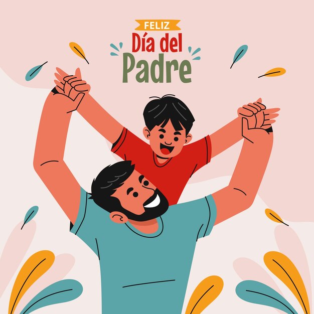Ilustração plana para a celebração do dia del padre