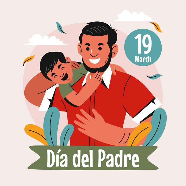 Ilustração plana para a celebração do dia del padre