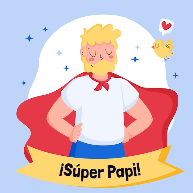 Ilustração plana para a celebração do dia del padre