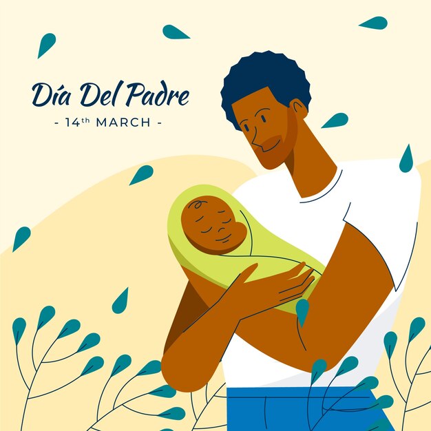 Ilustração plana para a celebração do dia del padre