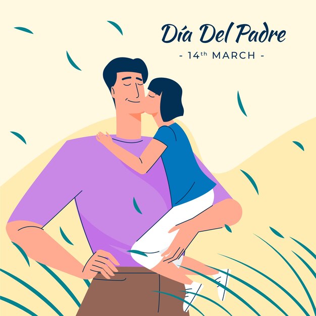 Ilustração plana para a celebração do dia del padre