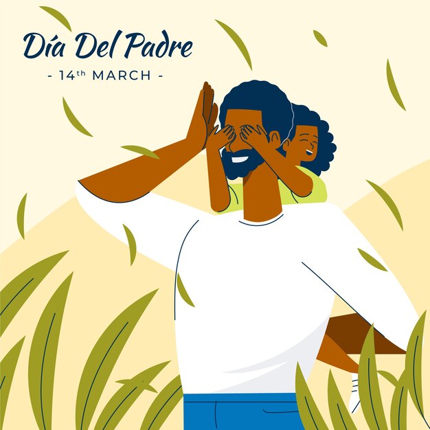 Ilustração plana para a celebração do dia del padre