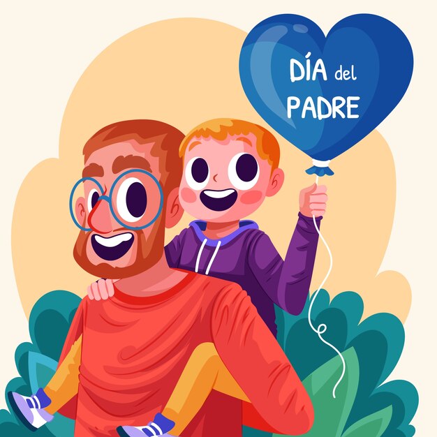 Ilustração plana para a celebração do dia del padre