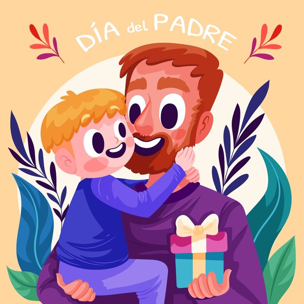 Ilustração plana para a celebração do dia del padre