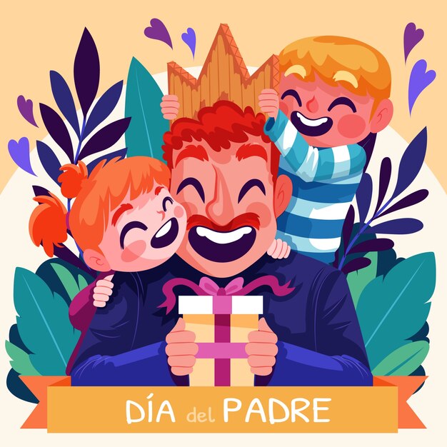Ilustração plana para a celebração do dia del padre