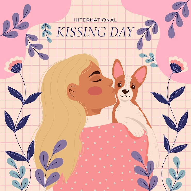 Vetor grátis ilustração plana para a celebração do dia internacional do beijo