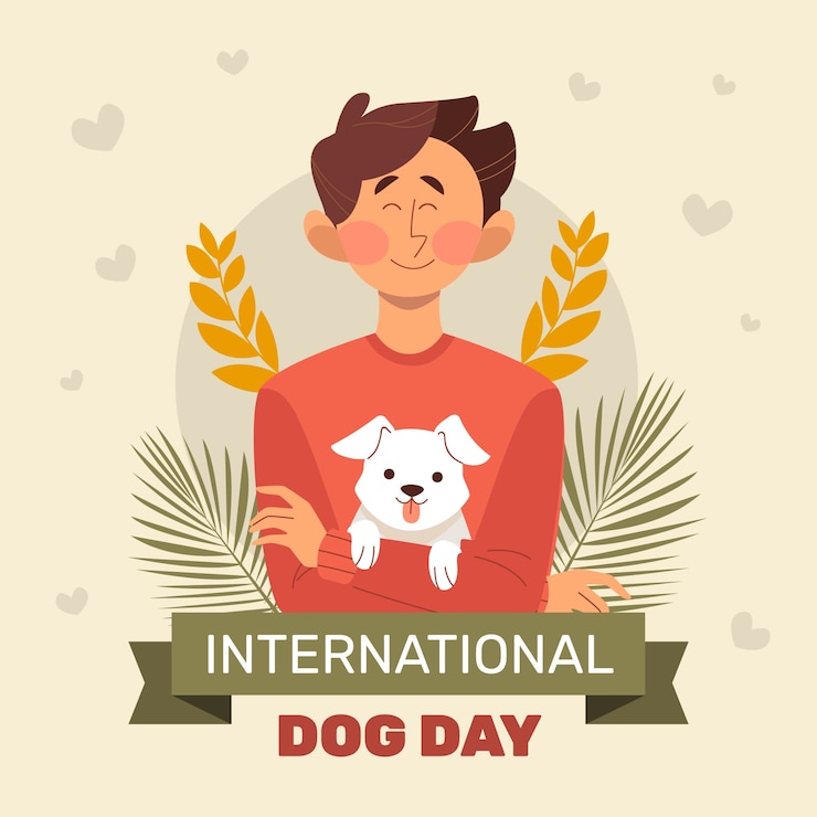 Vetor grátis ilustração plana para a celebração do dia internacional do cão