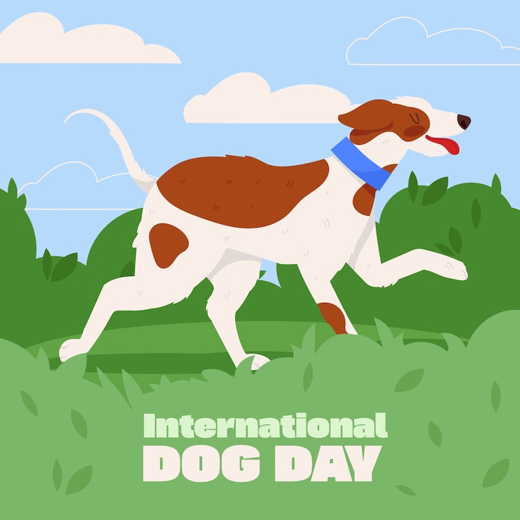 Vetor grátis ilustração plana para a celebração do dia internacional do cão