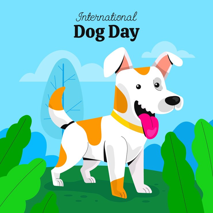 Vetor grátis ilustração plana para a celebração do dia internacional do cão