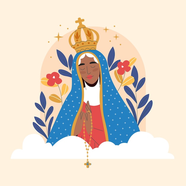 Ilustração plana para a república dominicana nossa seoora de la altagracia