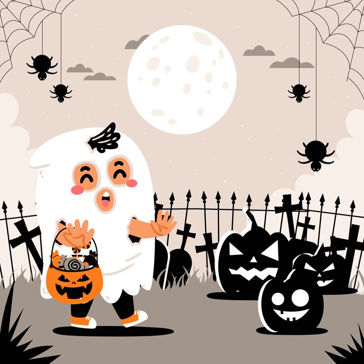 Ilustração plana para a temporada de halloween