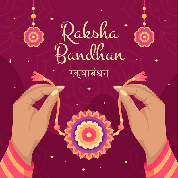 Ilustração plana para celebração de raksha bandhan