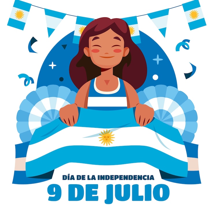 Vetor grátis ilustração plana para celebração do dia da independência argentina