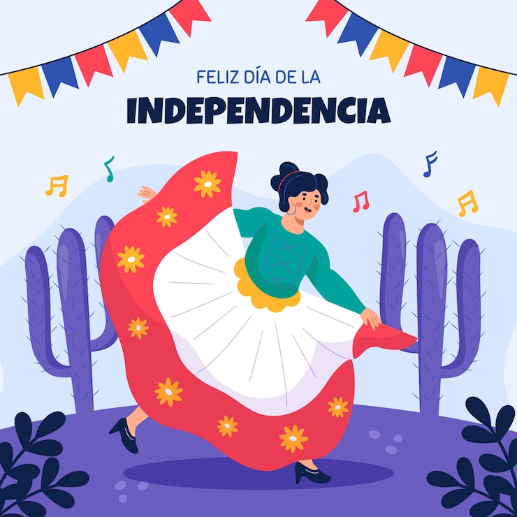 Vetor grátis ilustração plana para celebração do dia da independência do méxico