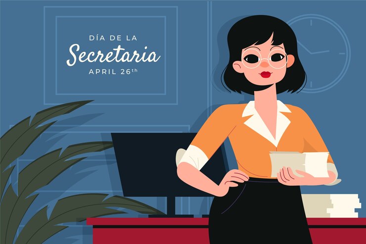 Vetor grátis ilustração plana para celebração do dia da secretária