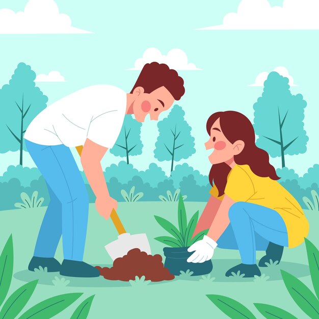 Ilustração plana para celebração do dia da terra
