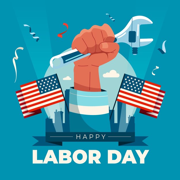 Ilustração plana para celebração do dia do trabalho