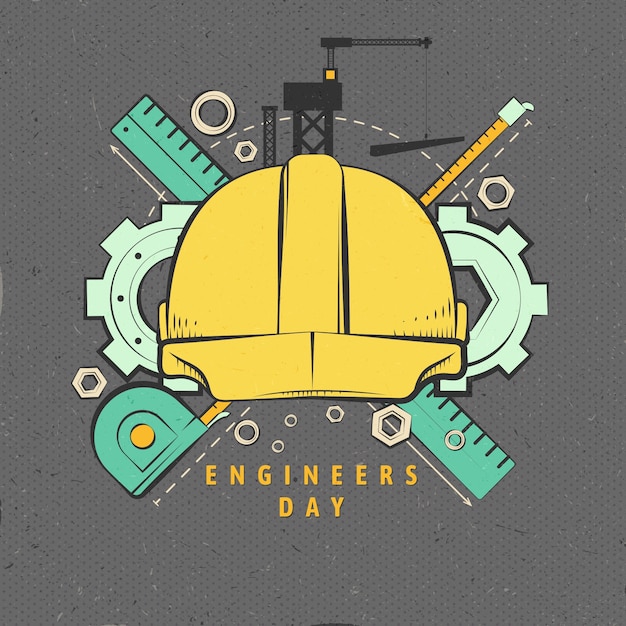 Ilustração plana para celebração do dia dos engenheiros