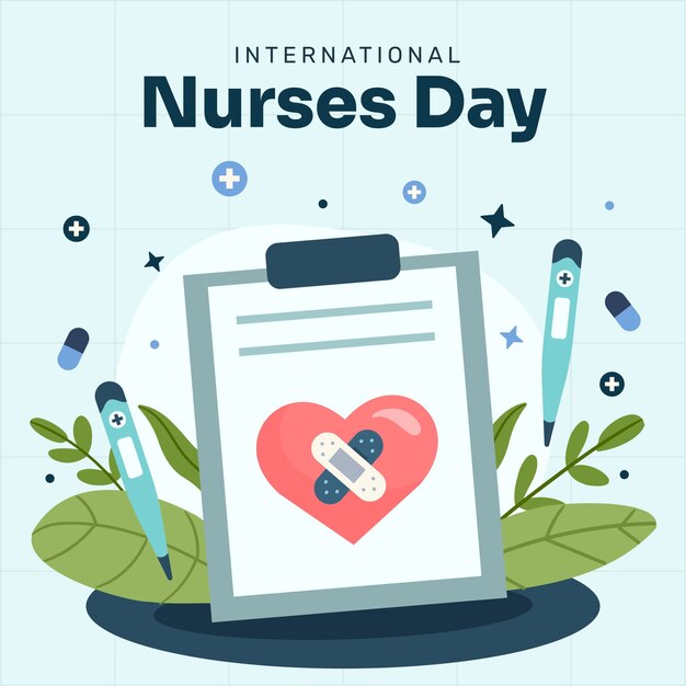 Vetor grátis ilustração plana para celebração do dia internacional das enfermeiras