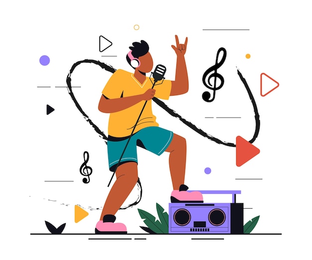 Vetor grátis ilustração plana para celebração do dia mundial da música