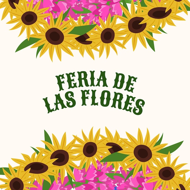 Vetor grátis ilustração plana para celebração do festival colombiano feria de las flores