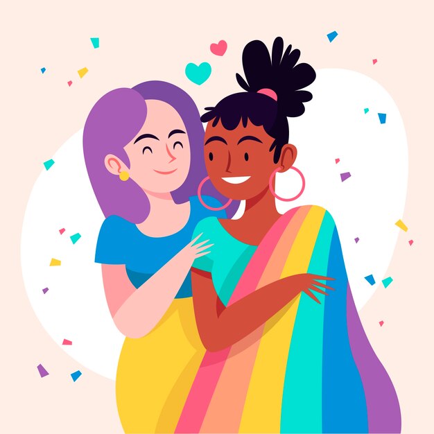 Ilustração plana para celebração do mês do orgulho