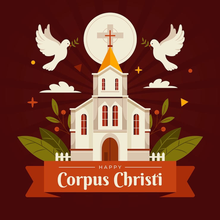 Vetor grátis ilustração plana para celebração religiosa de corpus christi