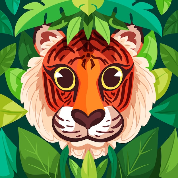 Ilustração plana para conscientização do dia internacional do tigre