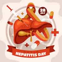 Vetor grátis ilustração plana para conscientização do dia mundial da hepatite