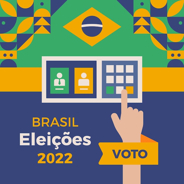 Ilustração plana para eleições presidenciais no brasil