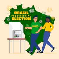 Vetor grátis ilustração plana para eleições presidenciais no brasil