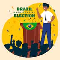 Vetor grátis ilustração plana para eleições presidenciais no brasil