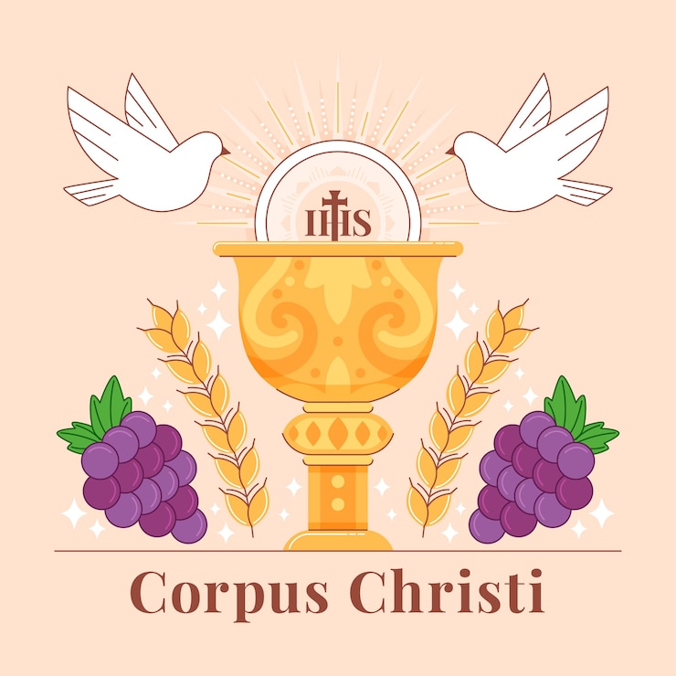 Vetor grátis ilustração plana para feriado de corpus christi