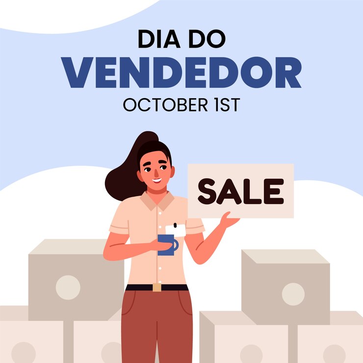 Vetor grátis ilustração plana para o dia do vendedor