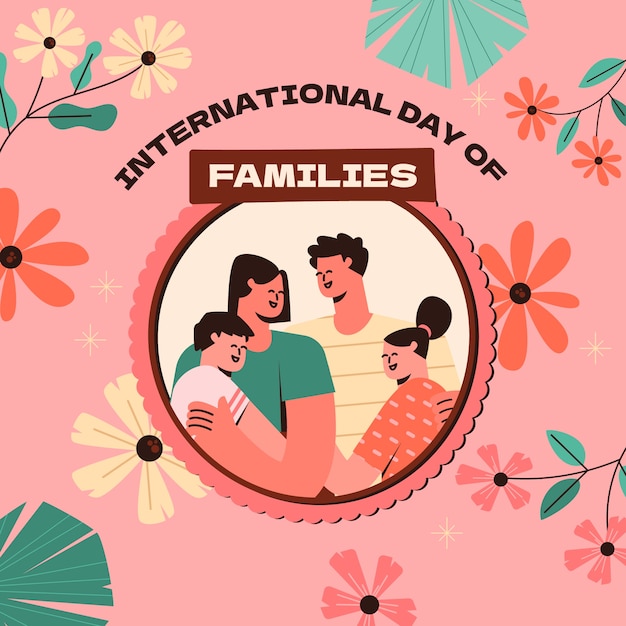 Ilustração plana para o dia internacional das famílias