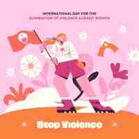 Vetor grátis ilustração plana para o dia internacional para a eliminação da violência contra a mulher