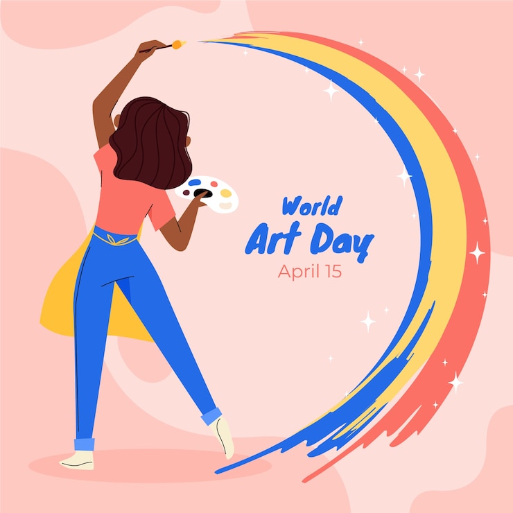 Vetor grátis ilustração plana para o dia mundial da arte