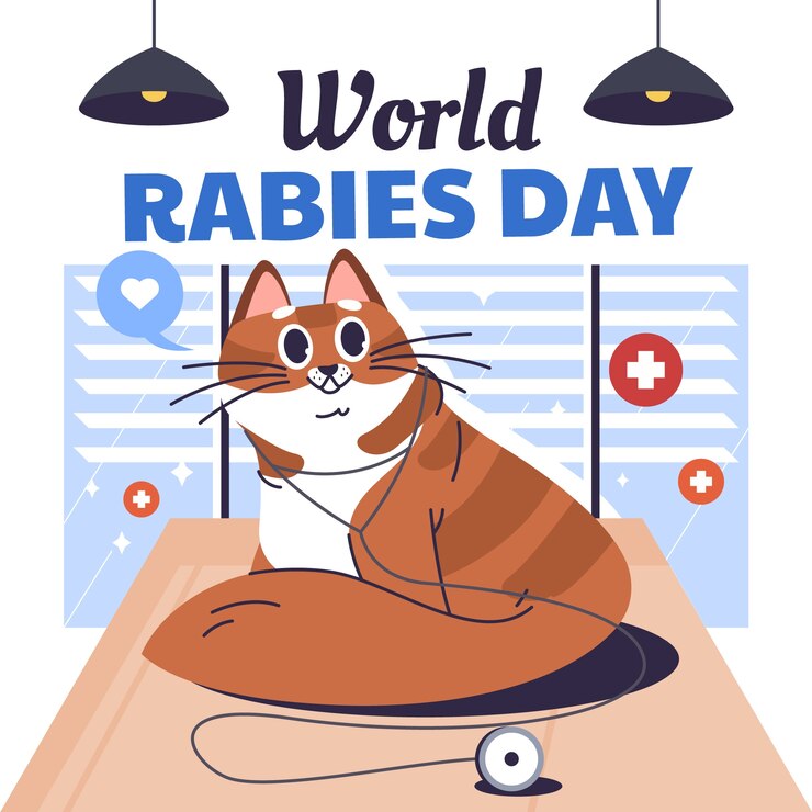 Vetor grátis ilustração plana para o dia mundial da raiva