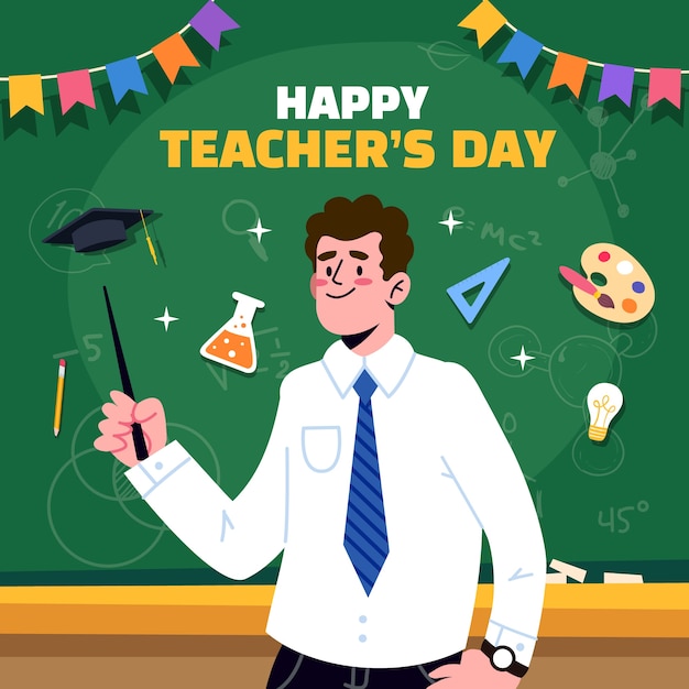 Ilustração plana para o Dia Mundial dos Professores
