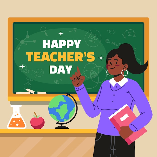 Ilustração plana para o Dia Mundial dos Professores