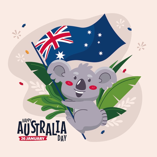 Vetor grátis ilustração plana para o dia nacional australiano