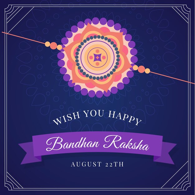 Ilustração plana raksha bandhan com talismã