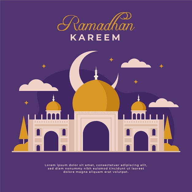 Ilustração plana ramadan