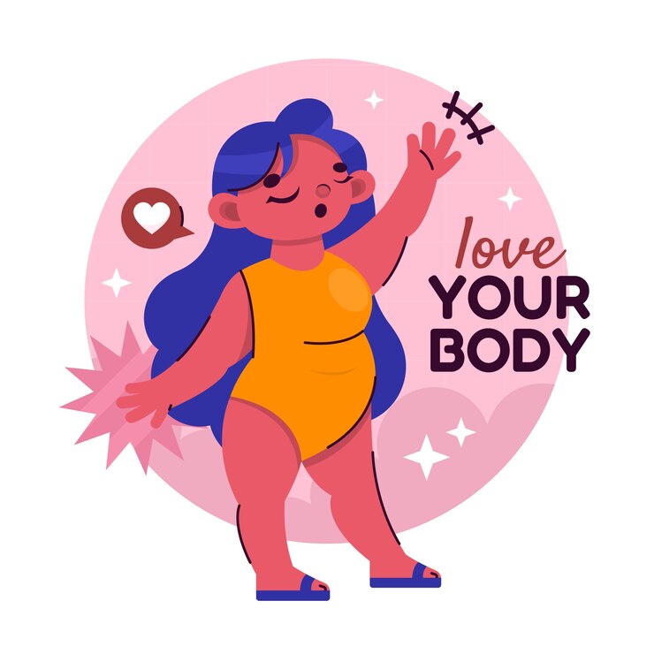 Vetor grátis ilustração positiva do corpo desenhado à mão