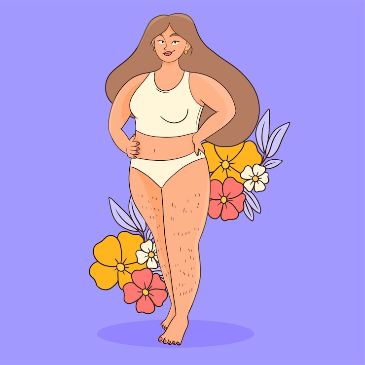 Vetor grátis ilustração positiva do corpo desenhado à mão