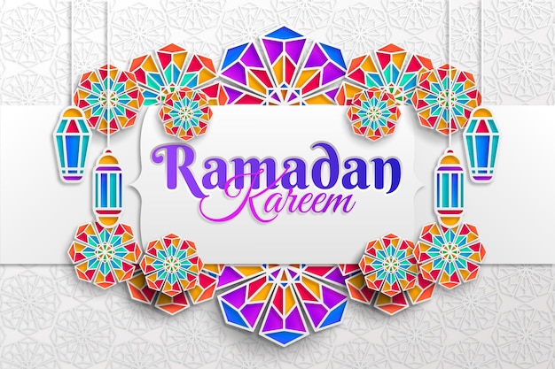 Ilustração Ramadan kareem em estilo jornal