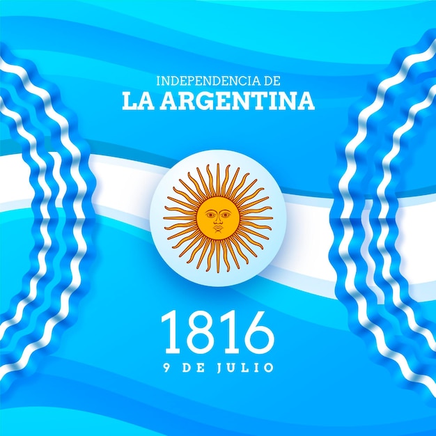 Vetor grátis ilustração realista 9 de julho - declaracion de independencia de la argentina