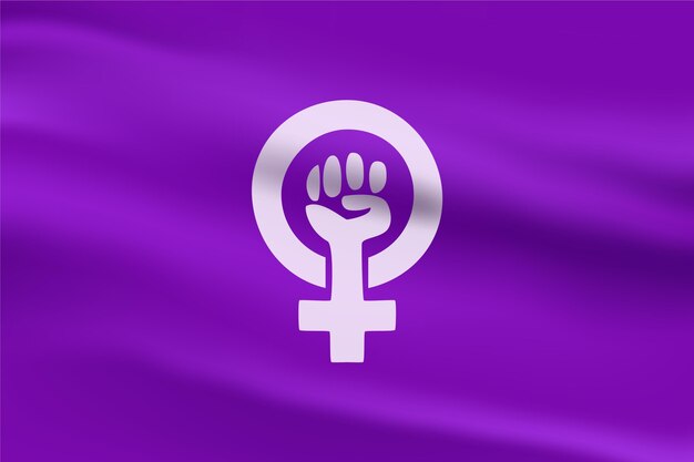 Ilustração realista da bandeira feminista