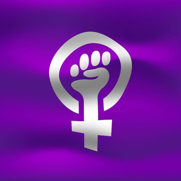 Ilustração realista da bandeira feminista
