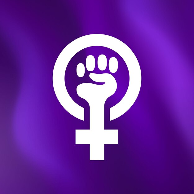 Ilustração realista da bandeira feminista